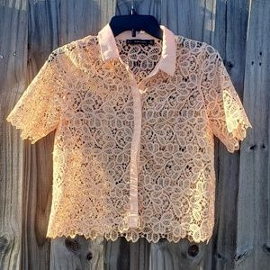 Zara Basic Lace Blouse